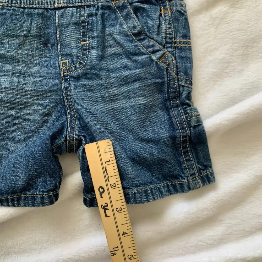 OshKosh B'gosh Unisex 12 Months Overalls Blue Denim Shortalls Farmer Country